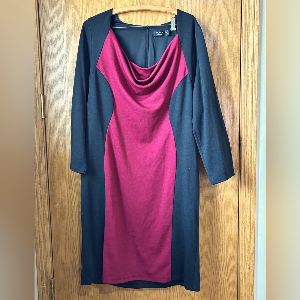 IGIGI Colorblock Cowl Neck Dress Plus Size